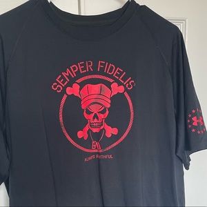 Under Armour Marine Corps exercise shirt. Dri Fit  lightly used. Good condition